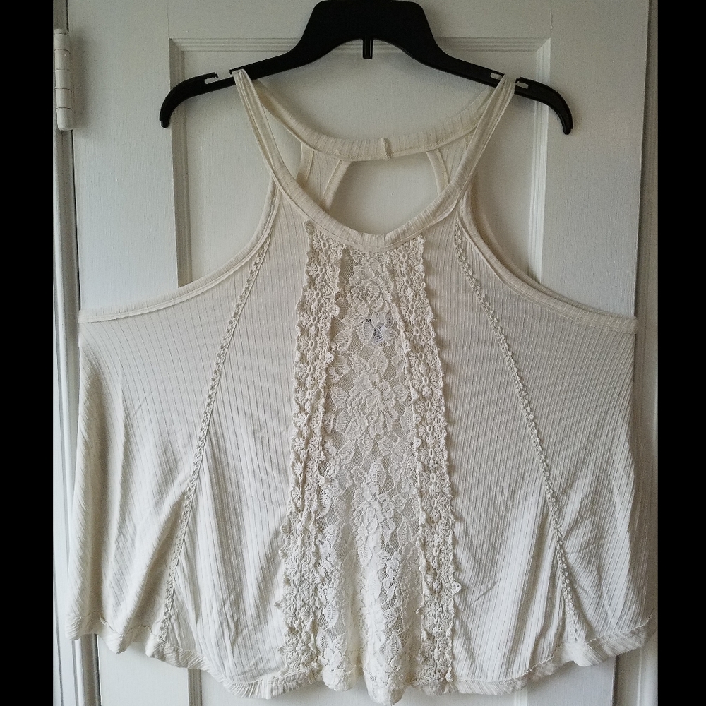 White Lace Flowy Tank